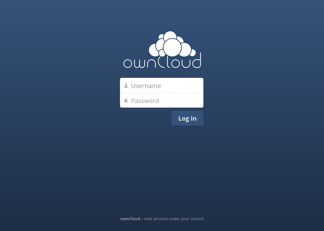 Login screen